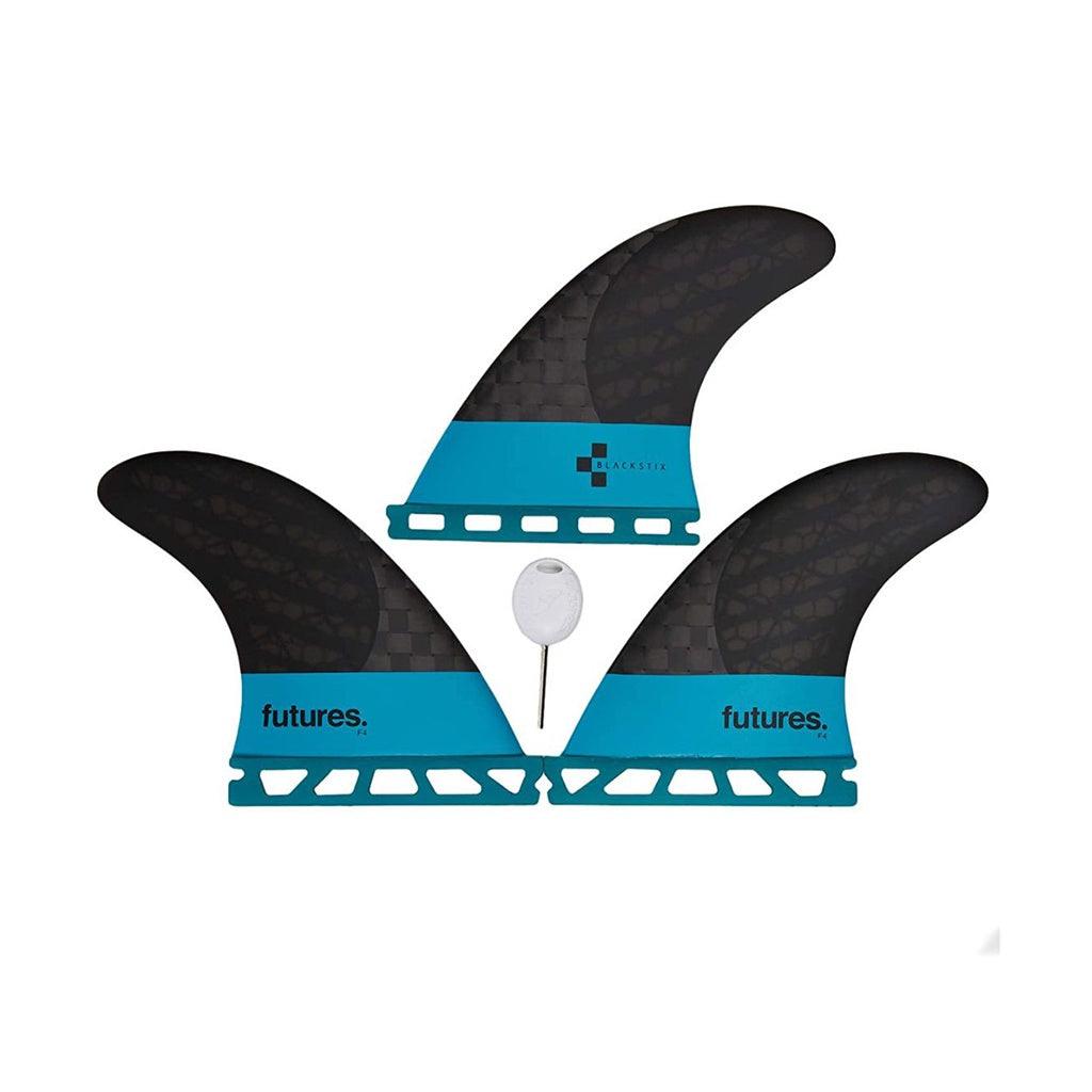 Futures | Blackstix 3.0 Neutral V2 Foil F4 Small Tri Fin Set. Turquoise